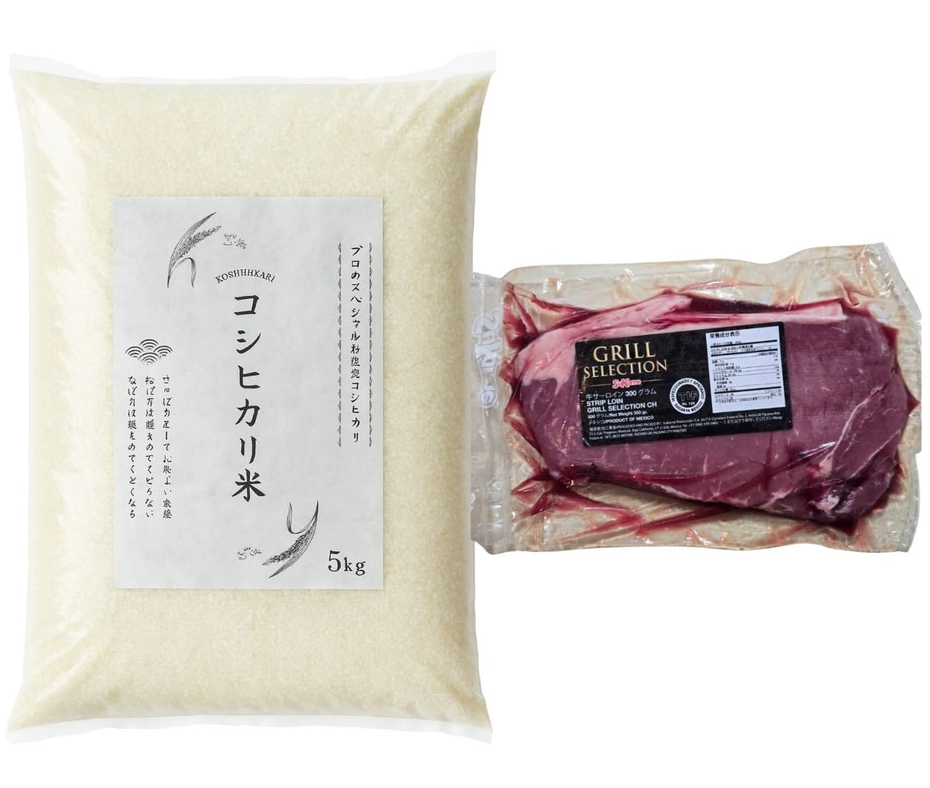 牛サーロインステーキ＆新潟県産コシヒカリ無洗米セット