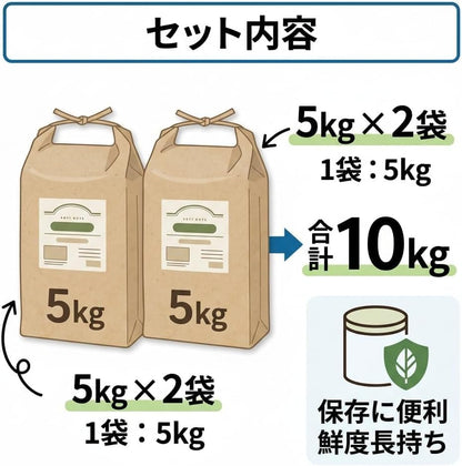 長野県産コシヒカリブレンド 精白米 10kg（5kg×2袋）